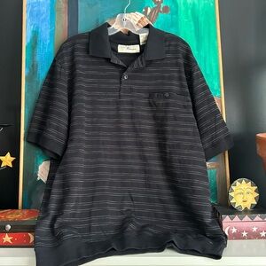 Penmans Classic Black Striped Polo Shirt XL